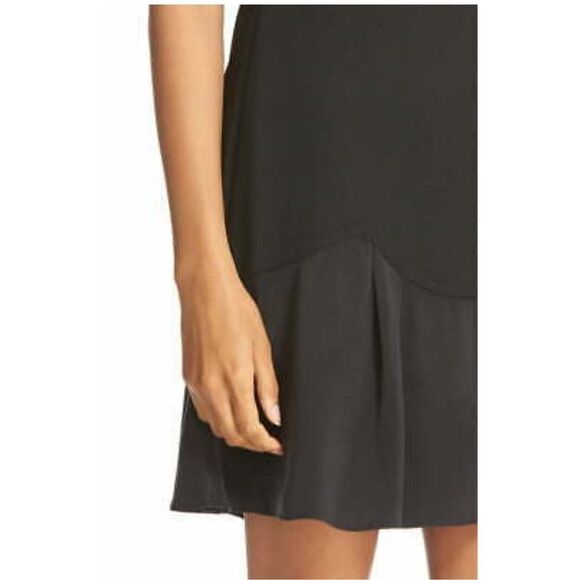 ❌Rebecca Taylor Black Sleeveless  Ruffle hem Textured Dress Size 2 - Picture 9 of 11